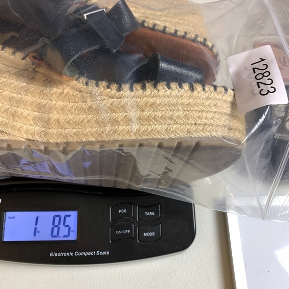 Musse & Cloud Anthropologie Sandal 39 Wedge Black Leather Platform Espadrille - Picture 10 of 10